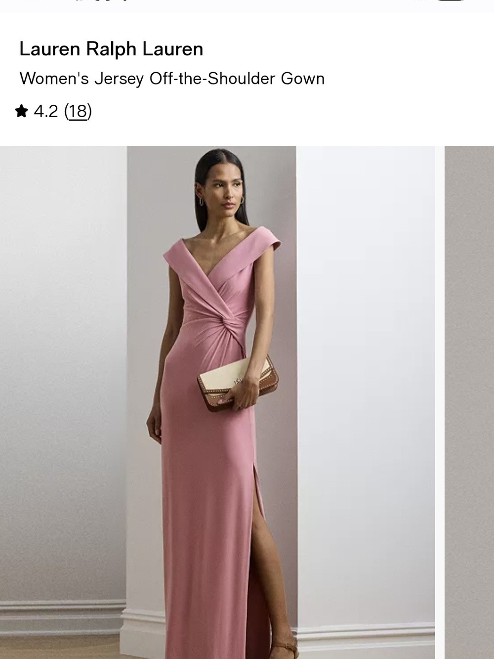 Lauren Ralph Lauren Women's Jersey Off-the-Shoulder Gown